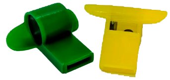 Kit 50 Apito Verde e Amarelo