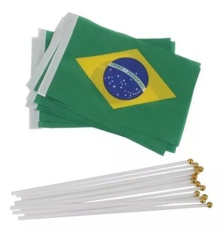 Bandeirinhas De Mo Com Haste Brasil