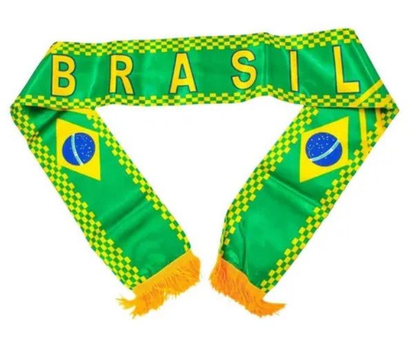 Cachecol Estampa Do Brasil Copa Do Mundo Verde E Amarelo